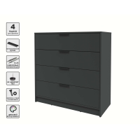 Kомод КТ-К100 (Антрацит ЛДСП/ Антрацит ЛДСП) Ш1000 В1020 Г451 Kомод КТ-К100 (Антрацит ЛДСП/ Антрацит ЛДСП) Ш1000 В1020 Г451