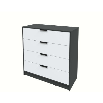 Kомод КТ-К100 (Антрацит ЛДСП/ Белый платинум ЛДСП) Ш1000 В1020 Г451