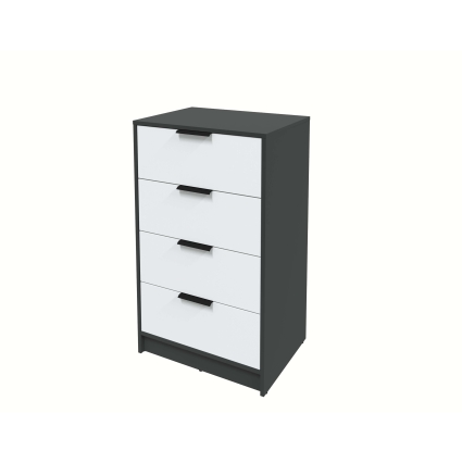Kомод КТ-К60 (Антрацит ЛДСП/ Белый платинум ЛДСП) Ш600 В1020 Г451