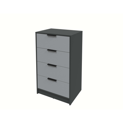 Kомод КТ-К60 (Антрацит ЛДСП/ Серебро ЛДСП) Ш600 В1020 Г451