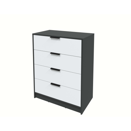 Kомод КТ-К80 (Антрацит ЛДСП/ Белый платинум ЛДСП) Ш800 В1020 Г451