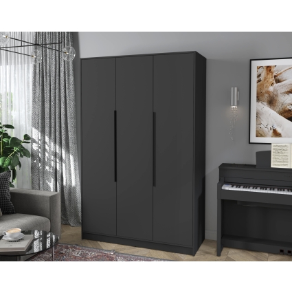 Шкаф распашной КТ-Ш3 (Антрацит ЛДСП/ Антрацит ЛДСП) Ш1360 В2128 Г547