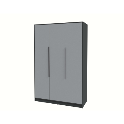 Шкаф распашной КТ-Ш3 (Антрацит ЛДСП/ Серебро ЛДСП) Ш1360 В2128 Г547