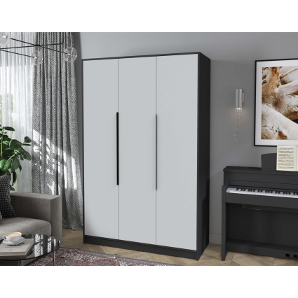 Шкаф распашной КТ-Ш3 (Антрацит ЛДСП/ Серый ЛДСП) Ш1360 В2128 Г547
