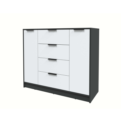 Тумба КТ-Т120 (Антрацит ЛДСП/ Белый платинум ЛДСП) Ш1200 В1020 Г451