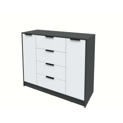 Тумба КТ-Т120 (Антрацит ЛДСП/ Белый платинум ЛДСП) Ш1200 В1020 Г451