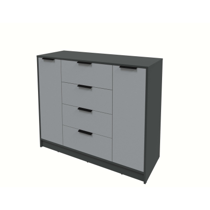 Тумба КТ-Т120 (Антрацит ЛДСП/ Серебро ЛДСП) Ш1200 В1020 Г451