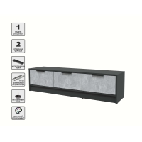 Тумба КТ-ТВ3-35 (Антрацит ЛДСП/ Бетон ЛДСП) Ш1360 В348 Г355