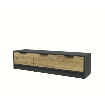 Тумба КТ-ТВ3-35 (Антрацит ЛДСП/ Дуб нокс ЛДСП) Ш1360 В348 Г355