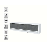 Тумба КТ-ТВ3-35 (Белый ЛДСП/ Бетон портленд ЛДСП) Ш1360 В348 Г355