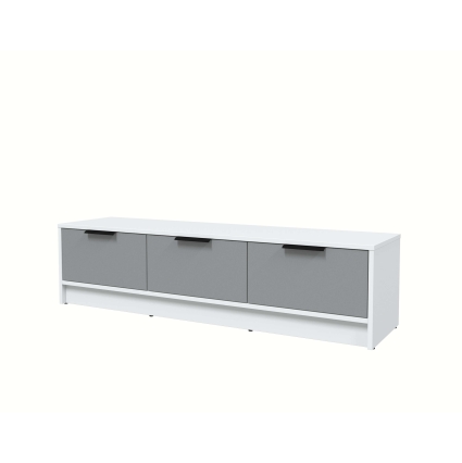 Тумба КТ-ТВ3-35 (Белый ЛДСП/ Серебро ЛДСП) Ш1360 В348 Г355