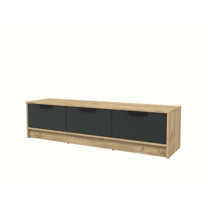 Тумба КТ-ТВ3-35 (Дуб золотой ЛДСП/ Антрацит ЛДСП) Ш1360 В348 Г355
