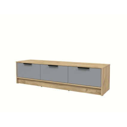 Тумба КТ-ТВ3-35 (Дуб золотой ЛДСП/ Серебро ЛДСП) Ш1360 В348 Г355