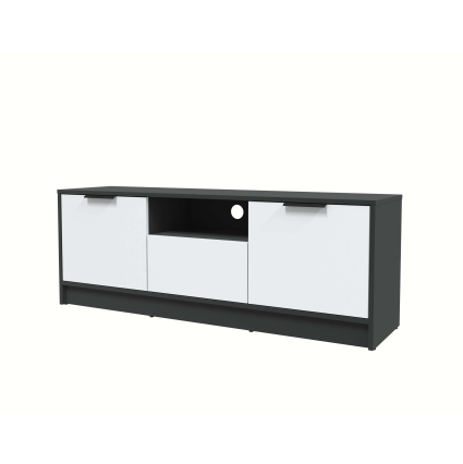 Тумба КТ-ТВ3-50 (Антрацит ЛДСП/ Белый платинум ЛДСП) Ш1360 В495 Г355