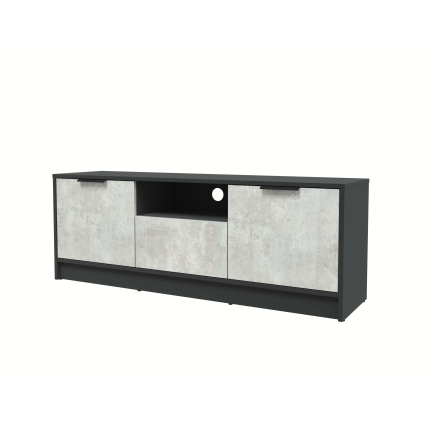 Тумба КТ-ТВ3-50 (Антрацит ЛДСП/ Бетон лайт ЛДСП) Ш1360 В495 Г355