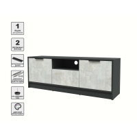 Тумба КТ-ТВ3-50 (Антрацит ЛДСП/ Бетон лайт ЛДСП) Ш1360 В495 Г355
