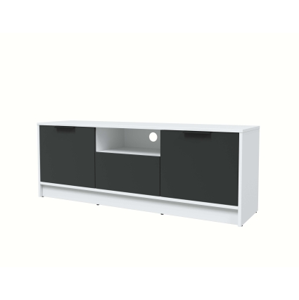 Тумба КТ-ТВ3-50 (Белый ЛДСП/ Антрацит ЛДСП) Ш1360 В495 Г355