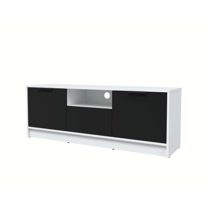 Тумба КТ-ТВ3-50 (Белый ЛДСП/ Черный ЛДСП) Ш1360 В495 Г355