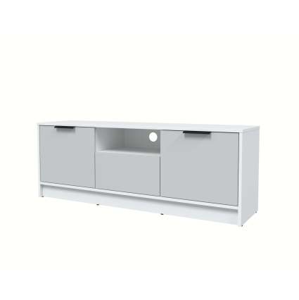 Тумба КТ-ТВ3-50 (Белый ЛДСП/ Серый ЛДСП) Ш1360 В495 Г355