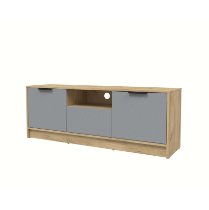 Тумба КТ-ТВ3-50 (Дуб золотой ЛДСП/ Серебро ЛДСП) Ш1360 В495 Г355