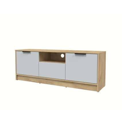 Тумба КТ-ТВ3-50 (Дуб золотой ЛДСП/ Серый ЛДСП) Ш1360 В495 Г355