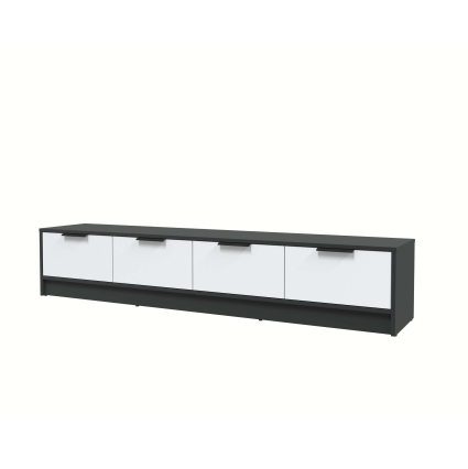 Тумба КТ-ТВ4-35 (Антрацит ЛДСП/ Белый платинум ЛДСП) Ш1800 В348 Г355