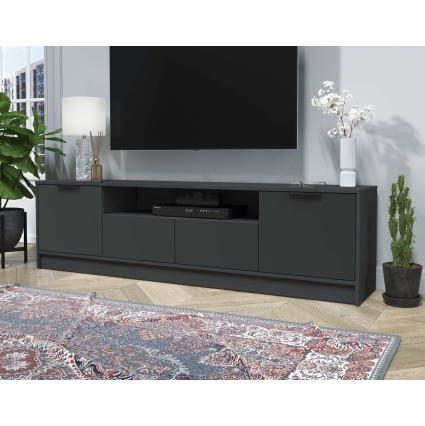 Тумба КТ-ТВ4-50 (Антрацит ЛДСП/ Антрацит ЛДСП) Ш1800 В495 Г355