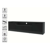 Тумба КТ-ТВ4-50 (Антрацит ЛДСП/ Черный ЛДСП) Ш1800 В495 Г355