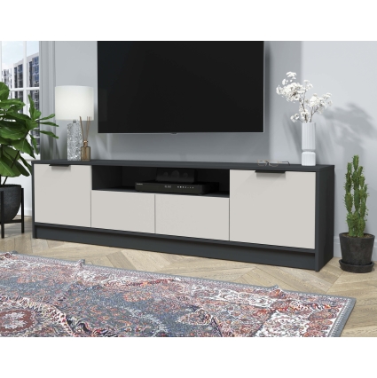 Тумба КТ-ТВ4-50 (Антрацит ЛДСП/ Персидский жемчуг ЛДСП) Ш1800 В495 Г355