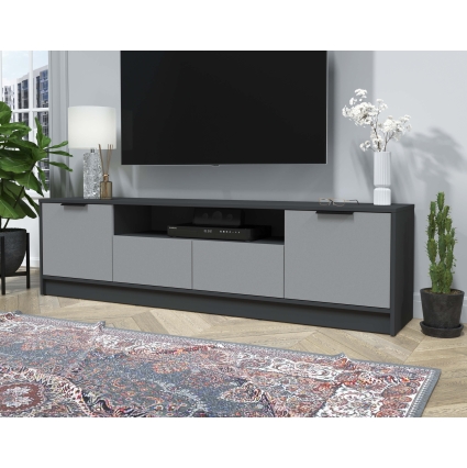 Тумба КТ-ТВ4-50 (Антрацит ЛДСП/ Серебро ЛДСП) Ш1800 В495 Г355