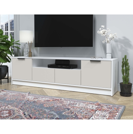 Тумба КТ-ТВ4-50 (Белый ЛДСП/ Персидский жемчуг ЛДСП) Ш1800 В495 Г355