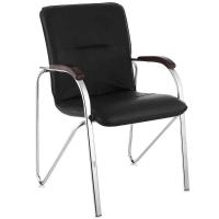 Офисный стул для посетителей "САМБА" экстра мукс кож/зам черный 530х460х930