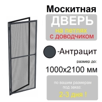 Противомоскитная дверь распашная на петлях с доводчиком (Антрацит)