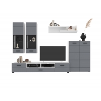 Набор мебели для гостиной NEO-1 (Серый софт/ Белый) Ш3340 В1780 Г438Без подсветки