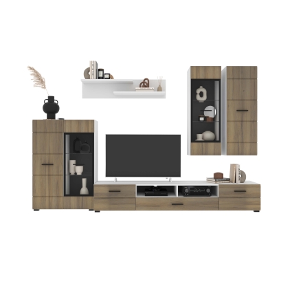Набор мебели для гостиной NEO-2 (Дуб Вотан/ Белый) Ш3340 В1780 Г438 Без подсветки