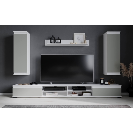 Набор мебели для гостиной NEO-3 (Пепел софт/ Белый) Ш2200 В1770 Г370 Без подсветки