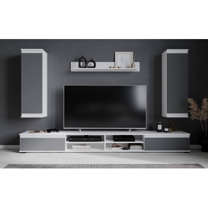 Набор мебели для гостиной NEO-3 (Серый софт/ Белый) Ш2200 В1770 Г370 Без подсветки