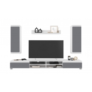 Набор мебели для гостиной NEO-3 (Серый софт/ Белый) Ш2200 В1770 Г370 Без подсвет..