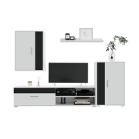 Набор мебели для гостиной NEO-4 (Белый платинум/ Черный) Ш1900 В1200 Г350
