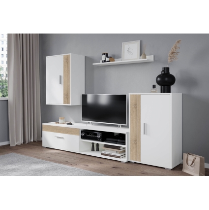 Набор мебели для гостиной NEO-4 (Белый платинум/ Дуб Сонома) Ш1900 В1200 Г350