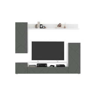 Набор мебели для гостиной NEO-5 (Серый софт/ Белый) Ш2130 В1700 Г330 Без подсвет..