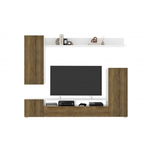 Набор мебели для гостиной NEO-5 (Дуб Вотан/ Белый) Ш2130 В1700 Г330 Без подсветк..