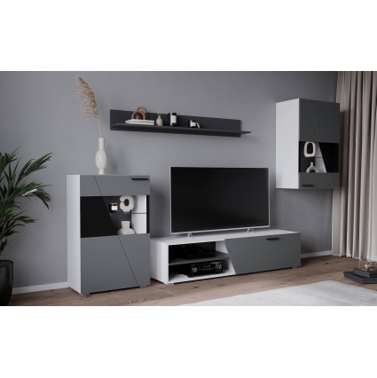 Набор мебели для гостиной NEO-6 (Серый софт/ Белый) Ш2630 В1870 Г384 Без подсветки