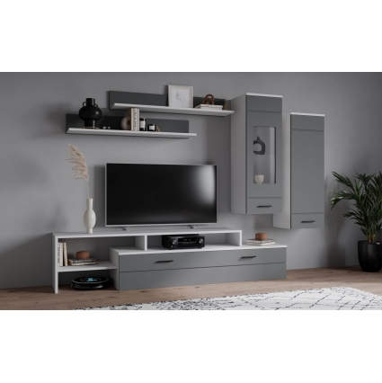 Набор мебели для гостиной NEO-7 (Серый софт/ Белый) Ш2690 В2020 Г450 Без подсветки