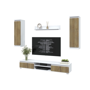 Набор мебели для гостиной NEO-10 (Белый платинум/ Дуб вотан) Ш2955 В13250 Г335