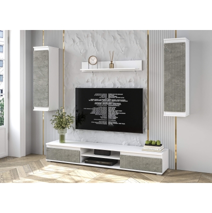 Набор мебели для гостиной NEO-10 (Белый платинум/ Керамика) Ш2955 В13250 Г335 Набор мебели для гостиной NEO-10 (Белый платинум/ Керамика) Ш2955 В13250 Г335