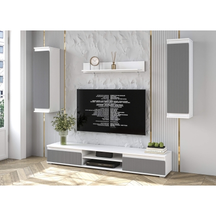 Набор мебели для гостиной NEO-10 (Белый платинум/ Серый) Ш2955 В13250 Г335