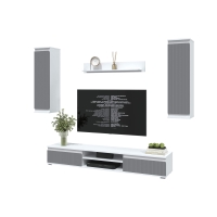 Набор мебели для гостиной NEO-10 (Белый платинум/ Серый) Ш2955 В13250 Г335