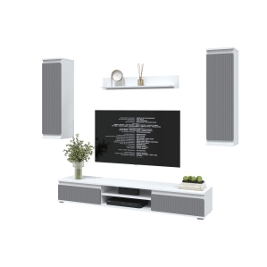 Набор мебели для гостиной NEO-10 (Белый платинум/ Серый) Ш2955 В13250 Г335