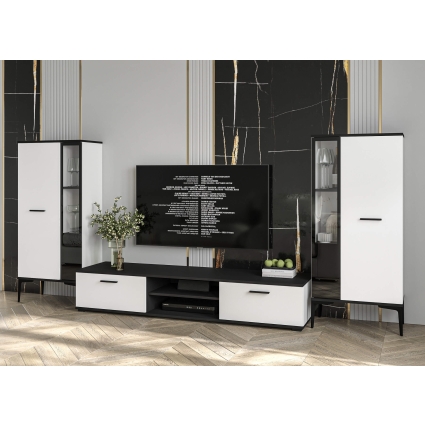 Набор мебели для гостиной NEO-8 (Черный/ Белый) Ш2955 В13250 Г335 Набор мебели для гостиной NEO-8 (Черный/ Белый) Ш2955 В13250 Г335